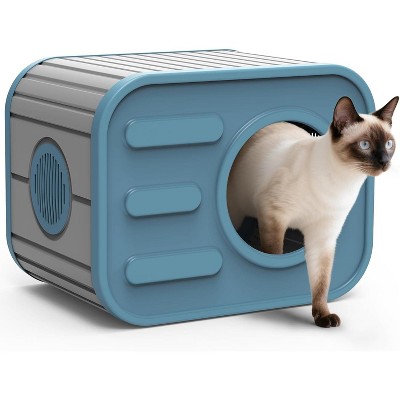 SEVOBAL Outdoor Cat House Cat Shelter Bed Mat Feral Cat Pet House Indoor Outdoor Weatherproof Insulated Easy Assembly, 20.8"*14.2"*15.9"