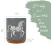 Elanze Designs Kitchen Utensil Holder With Non Slip Cork Base Large 8 Inch Ceramic Storage Crock Animal Countertop Organizer Floral Folk Horse Gray - 2 of 4