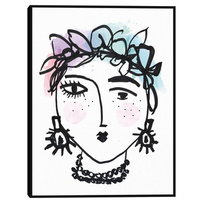 18" x 24" Happy Girl 2 by Nikki Chu Framed Canvas Art Print - Masterpiece Art Gallery