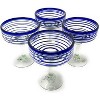 Dos Sueños Mexican Hand Blown  Margarita Glasses - Blue Spiral - 16oz - Set of 4 - 4 of 4