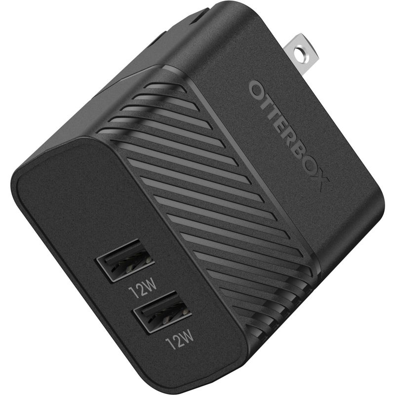 OtterBox USB-A Dual Port Wall Charger, 24W Combined - Black (New), 1 of 5