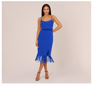 Adrianna Papell Womens Fringe Hem Midi Sheath Dress - 1 of 1