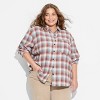 Women's Long Sleeve Oversized Flannel Button-Down Shirt - Wild Fable™ - 2 of 3