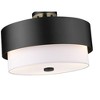 Counterpoint 3-Light Semi-Flush Mount - Matte Black Steel, Mid-Century Modern & Industrial Style - 3 of 4