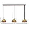 Toltec Lighting Any 3 - Light Chandelier in  Dark Granite with 7'' Roman Jewel Art Glass Shade - 2 of 2