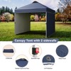 10 x 10 Pop Up Canopy, All Season Instant Canopy with 2 Sidewalls and Vented Roof, Wheeled Carry Bag and Sandbag for Camping, Picnic, Party - 2 of 4