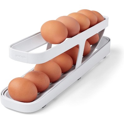 RollDown Egg Dispenser, Space-Saving Rolling Eggs Organizer for Refrigerator