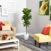 Nearly Natural 62-in Dracaena Artificial Plant in White Planter (Real Touch) - 3 of 3