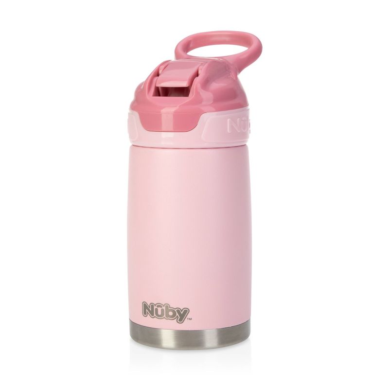 Nuby Thirsty Kids&#39; 10oz Stainless Steel Flip-it Reflex Portable Drinkware - Pink, 2 of 8