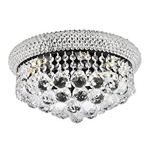 Primo 14'' Chrome Flush Mount with Clear Royal Cut Crystal