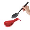 Omniware Simsbury Spoon Rest - Stoneware Kitchen Spoon Holder, Heat-Resistant with Lead-Free Glaze, 8.25” with Arched Handle (Red) - 2 of 2