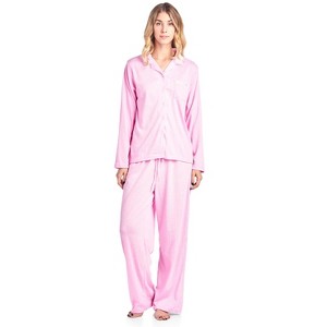 Casual Nights Women's Long Sleeve Floral Button Down Pajama Set - 1 of 4
