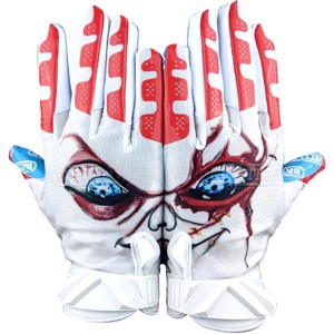 Battle Sports Adult Lil Evil Football Receiver Gloves - Red/White/Blue - 1 of 2