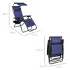 Best Choice Products Folding Zero Gravity Recliner Patio Lounge Chair w/ Canopy Shade, Headrest, Tray - 2 of 4