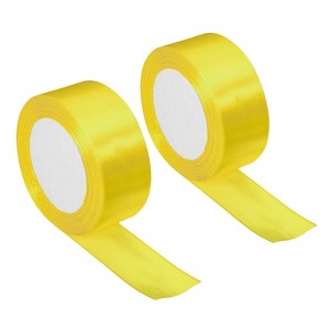 Unique Bargains Single Side Solid DIY Wrapping Decoration Roll Satin Ribbons 2 Pcs - 1 of 4