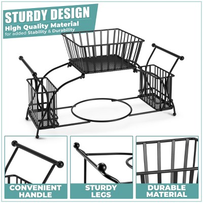 Black Stainless Steel Buffet Utensil Caddy with Handles