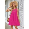 Coolmee Women Halter Neck Mini Dress Sleeveless Hollow Out A-Line Summer Dress - 3 of 4