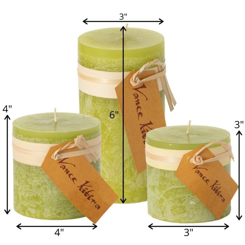 Green Grape Timber Pillar Candles Kit - Set of 3, 2 of 3