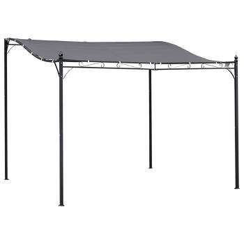 Outsunny Steel Outdoor Pergola Gazebo, Patio Canopy with Weather-Resistant Fabric and Drainage Holes