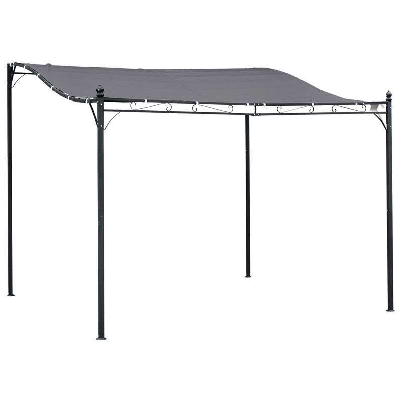 Outsunny Steel Outdoor Pergola Gazebo, Patio Canopy with Weather-Resistant Fabric and Drainage Holes, 1 of 8