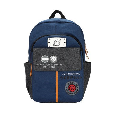 Naruto Shippuden Shinobi Symbols Blue 17.5” Adult Commuter Backpack