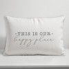 Creative Products This Is Our Happy Place White and Grey 14x20 Indoor / Outdoor Pillow - 4 of 4