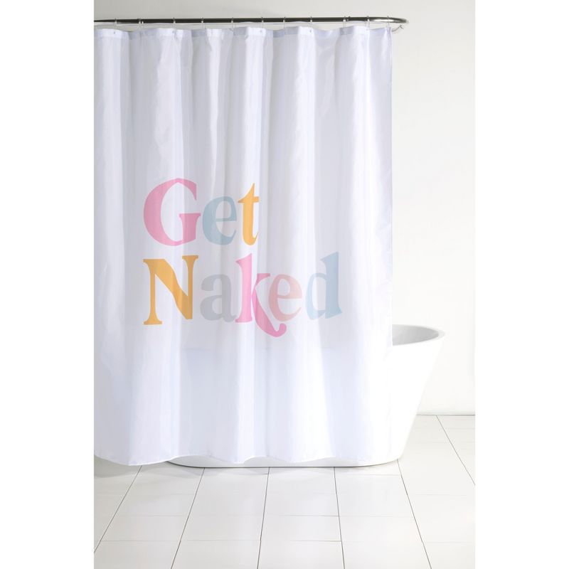 Shiraleah "Get Naked" White Shower Curtain, 2 of 6