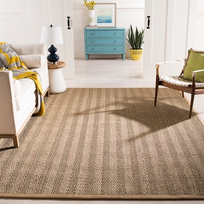 Hand-Knotted Herringbone Black Cotton 95" Area Rug
