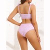 Elerevyo Women's Tie Shoulder Leopard Print Bandeau High Waist Swimwear Bathing Suits 2 Pcs - 3 of 4