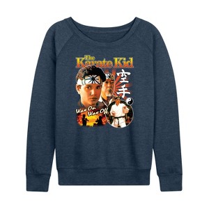 Women's - The Karate Kid - Daniel Larusso And Mr. Miyagi Lightweight French Terry Wide Neck Long Sleeve Shirt - 1 of 4