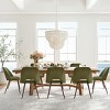 Panipeachy Dining Room Chairs Set of 8, Modern Upholstered Fabric Side Chair with Walnut Finish Metal Legs - 2 of 4