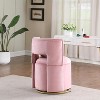 Acekool 360° Swivel Lounge Chair with Storage - Pink Velvet & Round Design - 4 of 4
