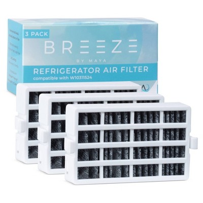 Breeze by MAYA Replacement Whirlpool W10311524 Refrigerator Air Filter 3pk - BAF301