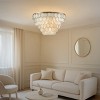ALOADECOR 5-Light 24 In. Farmhouse Coastal Natural Capiz Shell in Aged Bronze Tiered Flush Mount Vintage Glam Ceiling Light - 3 of 4
