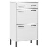 vidaXL Shoe Rack with Metal Legs White Solid Wood Pine OSLO - 2 of 4