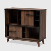 Margo Two-Tone Finished Wood Wine Storage Cabinet Walnut/Black - Baxton Studio - image 2 of 4