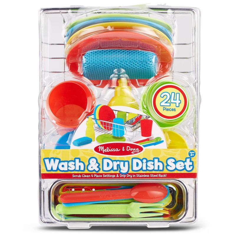 Melissa &#38; Doug Let&#39;s Play House Wash and Dry Dish Set (24pc), 4 of 13