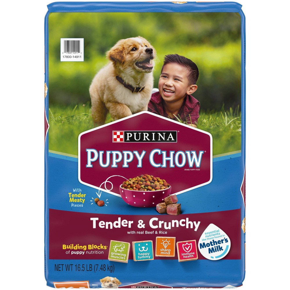 UPC 017800149112 product image for Purina Puppy Chow Tender & Crunchy with Real Beef & Rice Dry Dog Food - 16.5lbs | upcitemdb.com