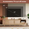 LOVSON Boho TV Stand for 65, 75, 85 Inch TV, Entertainment Center with Open Storage and Drawers, Modern Wood Media TV Console with Real Rattan - 4 of 4