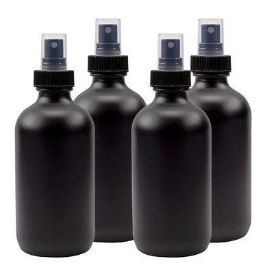 Cornucopia Brands 8oz Glass Bottles w/ Black Fine Mist Atomizer Sprayers for Aromatherapy, Perfume, Cologne, DIY & More