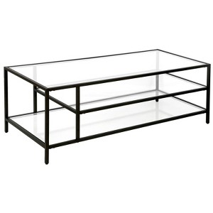 Black Bronze Coffee Table with Glass Shelves - Henn&Hart - 1 of 4