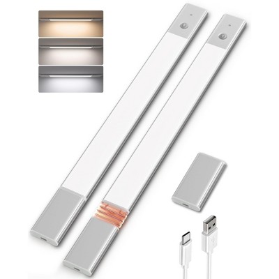 EZVALO 19.69in Under Cabinet Lights, 3 Color Temps, Remote Control, Motion Sensor - 1/2-Pack