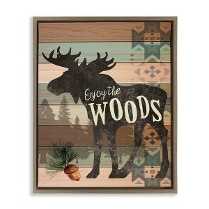 Stupell Industries Enjoy The Woods Patterned Moose, 17" x 21" - 1 of 4