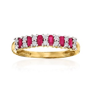 Ross-Simons 0.30 ct. t.w. Ruby and .21 ct. t.w. Diamond Ring in 14kt Yellow Gold - 1 of 4