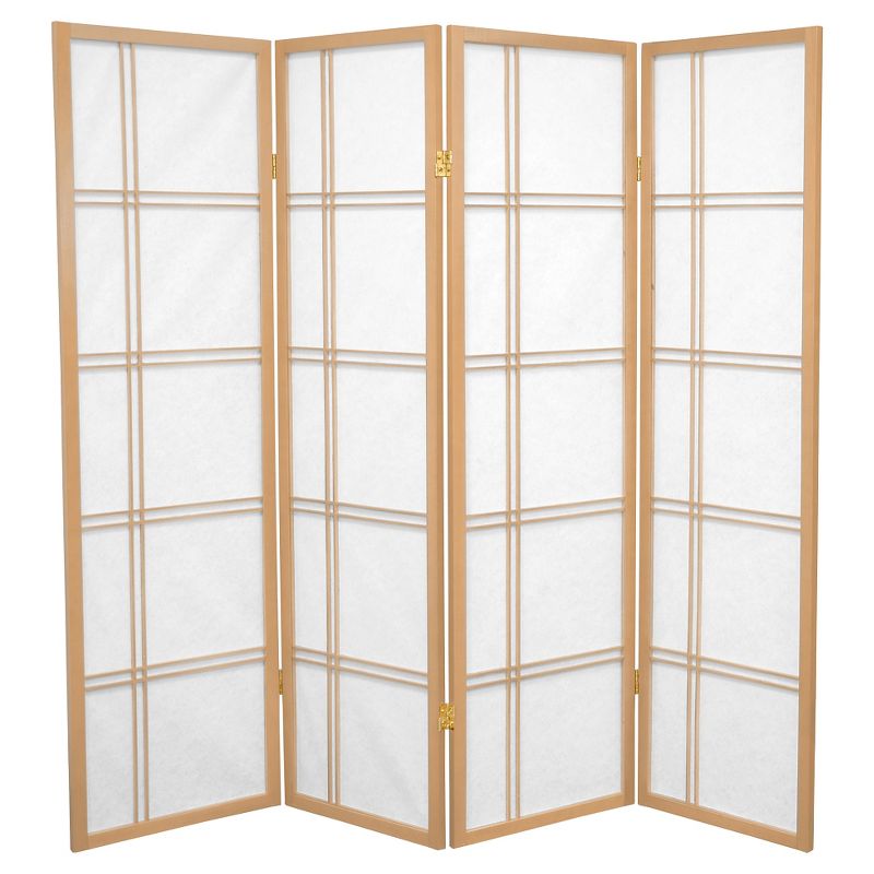 5 ft. Tall Double Cross Shoji Screen (4 Panels) - Oriental Furniture, 1 of 5