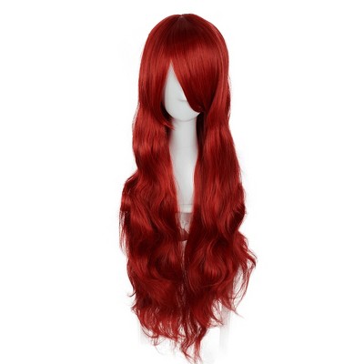 Unique Bargains Women's Halloween Curly Wigs 31" Red with Wig Cap