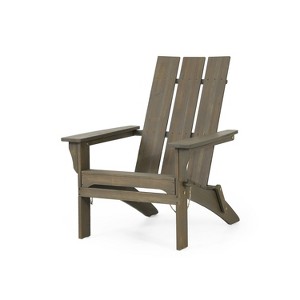 GDFStudio Gurekam Outdoor Acacia Wood Folding High Back Adirondack Chair - 1 of 4