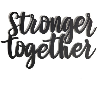 Lakeside Cursive Word Decor - Hanging Metal Wall Art - Stronger Together