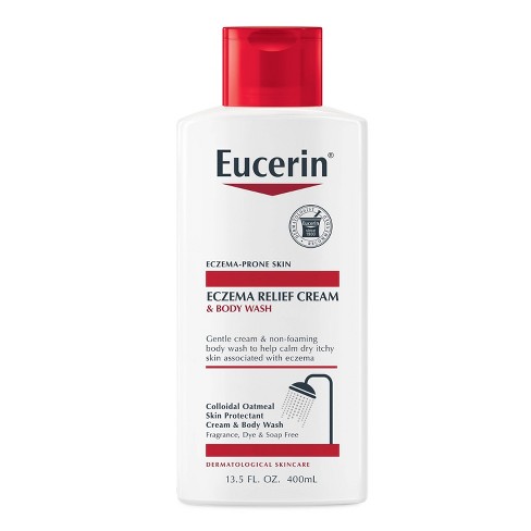 Eucerin Relief Cream & Body Wash Gentle Cleanser - Unscented - 13.5 Fl : Target