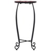 vidaXL Set of 3 Mosaic Garden Tables - Iron Tube with Ceramic Tile Top - Terracotta and White - 4 of 4